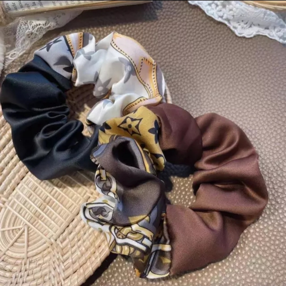 Elegant Multicolor Scrunchie Set